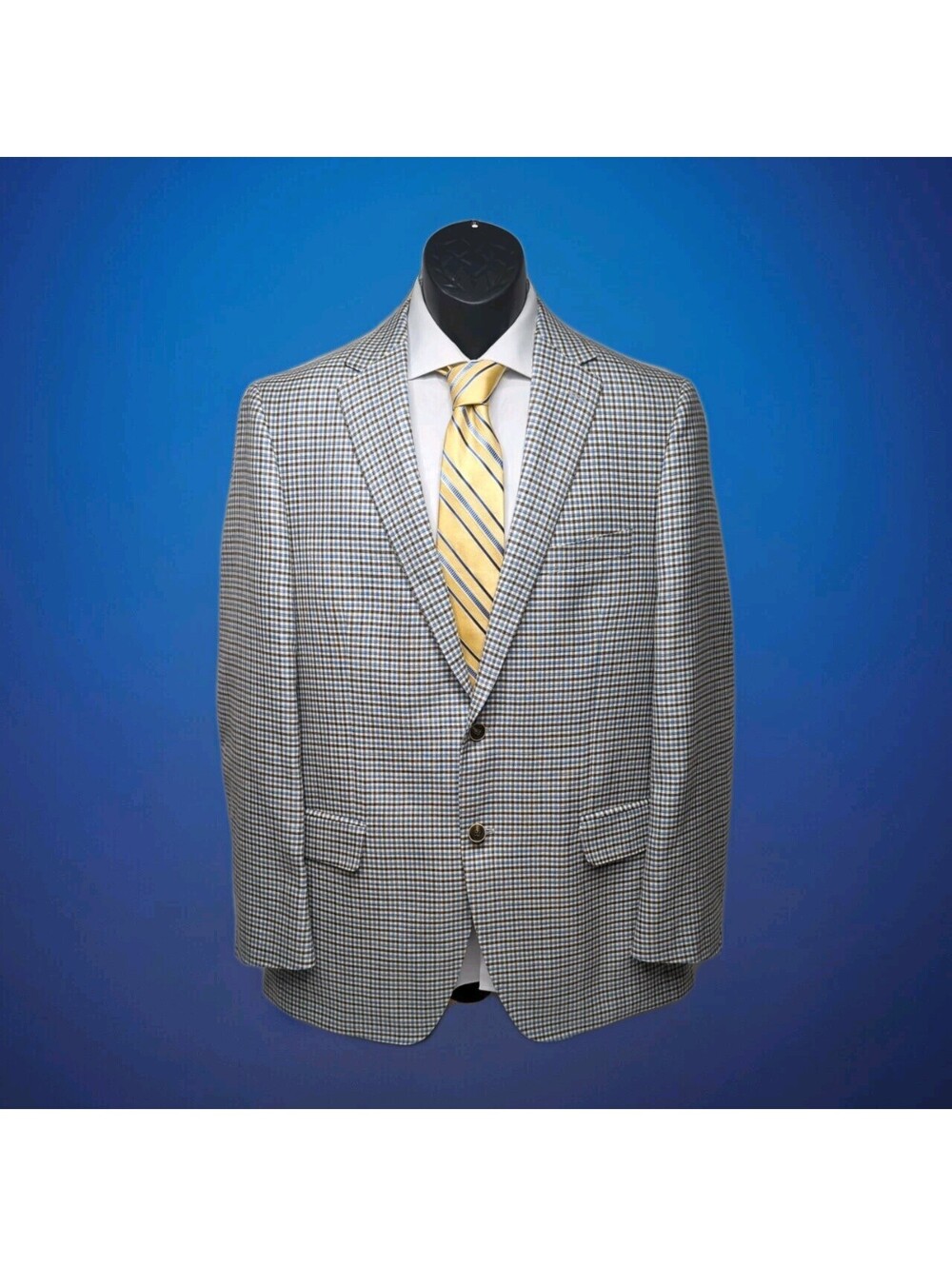 Loro Piana Peter Millar Checker Plaid Wool Silk Blazer Sport Coat 42 Tall Italy